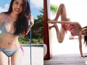 【BTC365币投】這是哪一招!「陽光比基尼妹」原來筋超開,沙灘曬乳還要邊爬牆!