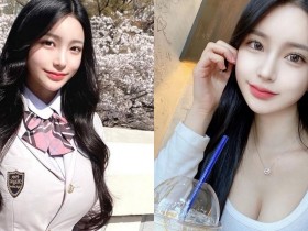 【BTC365币投】高校制服正妹「喝飲料現深溝」,「豐滿的車頭燈」好凸出呢!