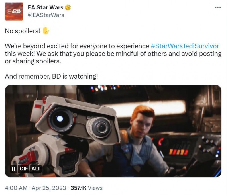 BD盯着你们呐！EA恳请大家不要剧透《星战 幸存者》