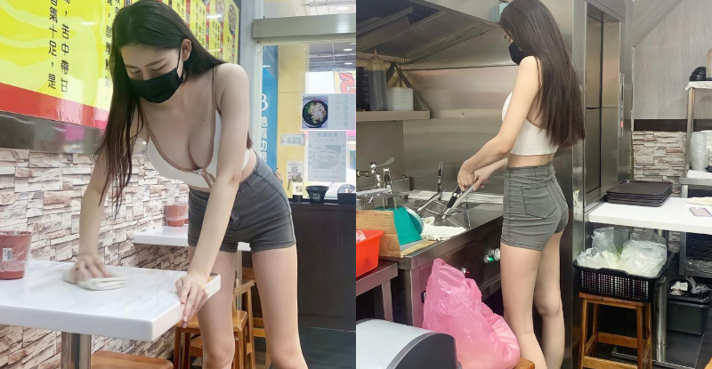 【BTC365币投】湯品店員「冰冰Miga」工作曬腿又掏奶，網友：「想應徵，天天一起擦桌子」
