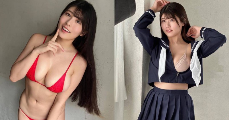 甜美學生妹「ちとせ よしの」水手服解開奶露半顆！Ｈ罩杯豪乳太兇猛