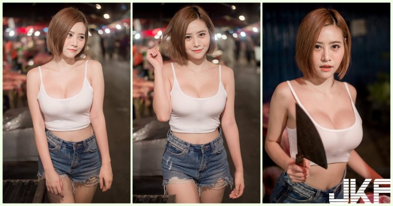 Line瘋傳「夜市擺攤妹」F奶美乳有夠銷魂！超邪惡「白皙大肉包」讓客人好興奮…