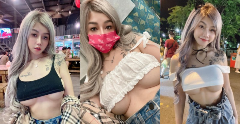這麼怕熱？性感巨乳妹「張嘻嘻」衣服都只穿半截露出渾圓南半球
