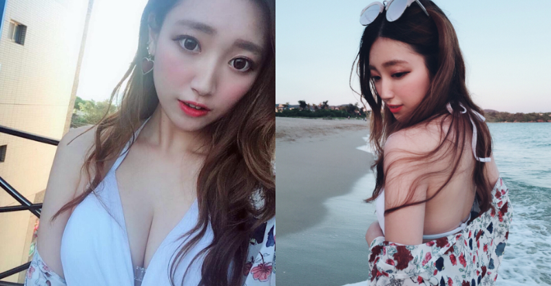 超甜大眼美少女！熱的發燙性感「優格」，只要發電甜笑男人一片倒！
