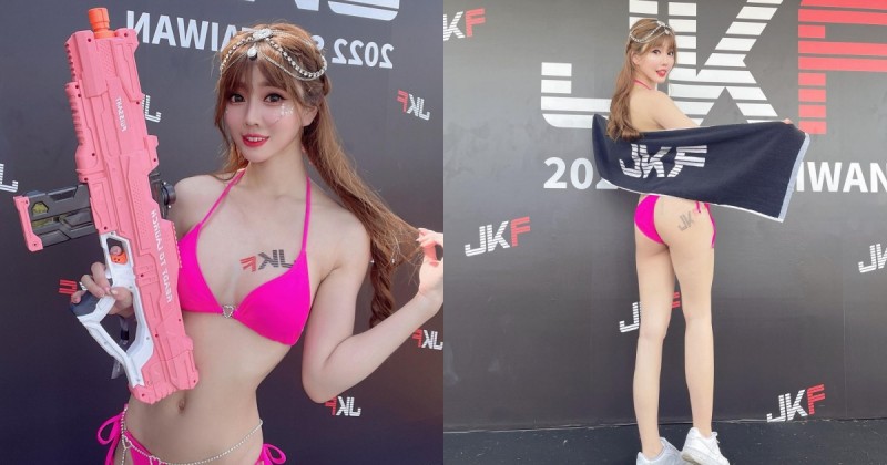 【BTC365币投】英文老師教你打水槍!「凱蒂老師」火辣比基尼濕身玩水,大喝特調奶酒!