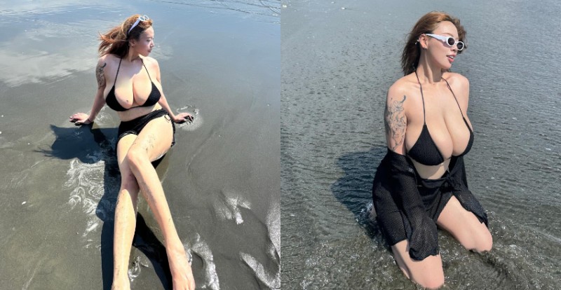 【BTC365币投】海灘上的霸主!超巨奶妹《Katherine劉萱》台南海邊曬豪乳身材