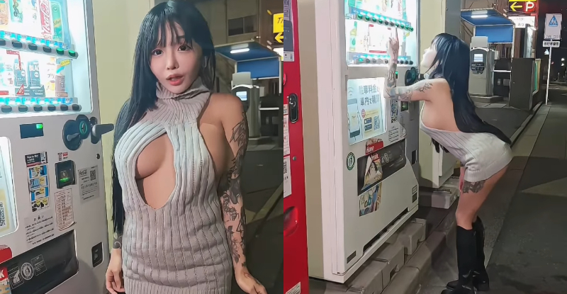 【BTC365币投】投幣飲料機好閃!巨乳正妹「櫻花」S曲線炸裂,「ㄉㄨㄞ彈猛奶」跳過來!