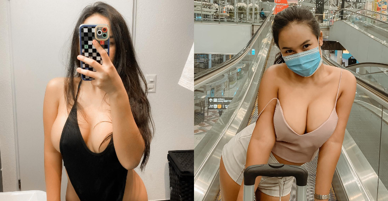 航站奇緣！機場驚見低胸爆乳大奶妹　本尊身分遭起底…豪乳照接連曝光