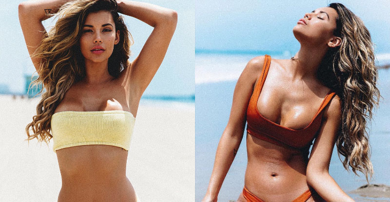 【BTC365币投】辣！狂野妹「渾圓雙乳球」快擠出比基尼 裸身貼膠性感的不要不要der