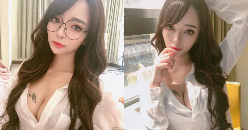 【BTC365币投】爆乳白襯衫94猛！小隻馬OL「妮妮nini」窗邊解扣曬奶，白嫩D杯像在發光！