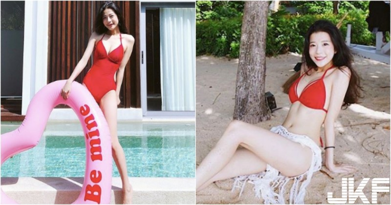 【BTC365币投】清新甜美台灣正妹Alice，「紅色比基尼」火辣度假，白皙長腿好誘人啊～