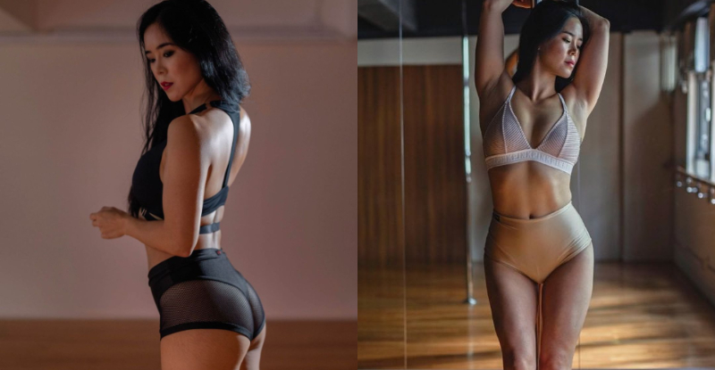 【BTC365币投】鋼管辣姊「Angie」力頂空中一字馬，「性感腹肌」後藏蜜桃臀