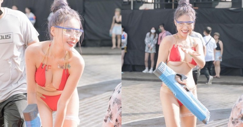 【BTC365币投】電眼正妹「Abby」挺巨乳打水戰！超清涼噴水畫面讓粉絲大飽眼福！