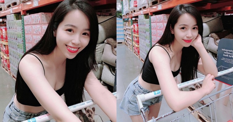 【BTC365币投】好市多大採購！甜美氣質正妹「Alva」細肩帶爆乳背心，「雪白美乳」若隱若現！
