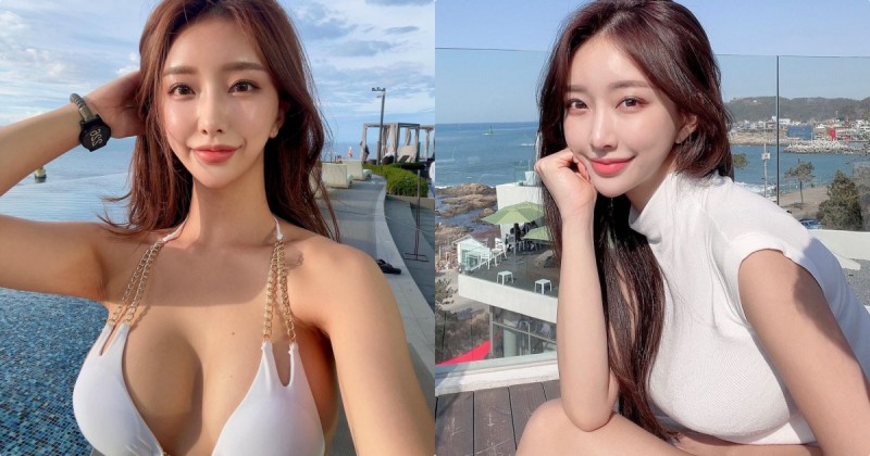 【BTC365币投】美乳姐姐「比基尼托住飽滿巨乳」，「兩顆車頭燈」實在太明顯！