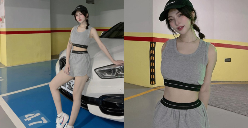 【BTC365币投】香車配美人！「白皙正妹」倚靠車頭太吸睛，「大眼甜笑」讓司機戀愛