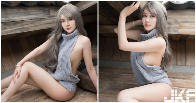 【BTC365币投】嫩模童貞毛衣「外露雄偉南半球」，掀衣還有「白色小褲」，整個辣翻了！