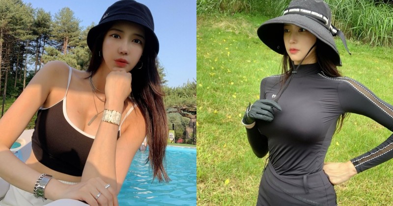 【BTC365币投】太辣了！「美胸高爾夫球正妹」」性感揮桿，惹火胸型也跟著凸出了！