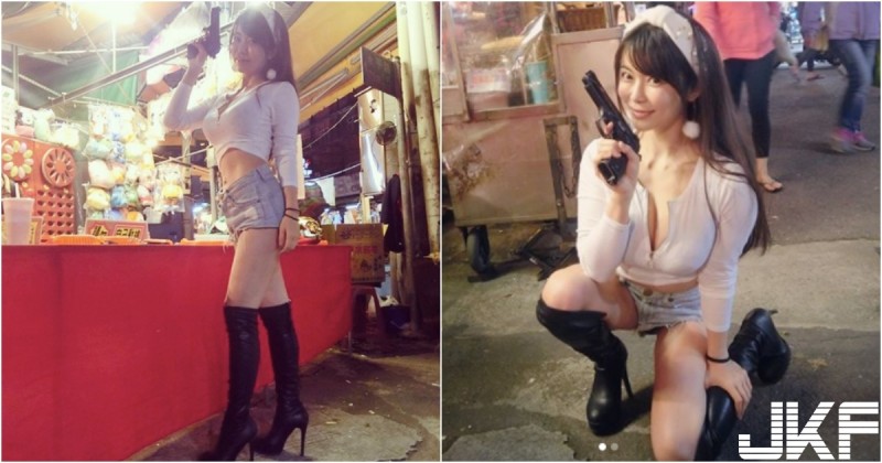 【BTC365币投】提槍上陣！樂華夜市出現「爆奶短褲妹」射氣球！火辣辣「白嫩大奶」害路人都看呆！