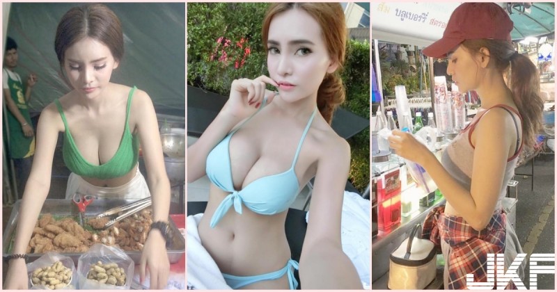 【BTC365币投】這胸部太辣！小吃攤「巨乳奶妹」視角好邪惡！超可愛「白嫩圓乳」引人遐想…