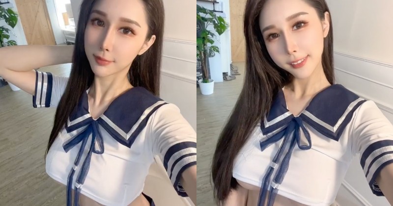 【BTC365币投】要不要當我同學？正妹「夢夢MonMon」性感制服裙，秀出「E級南半球」！