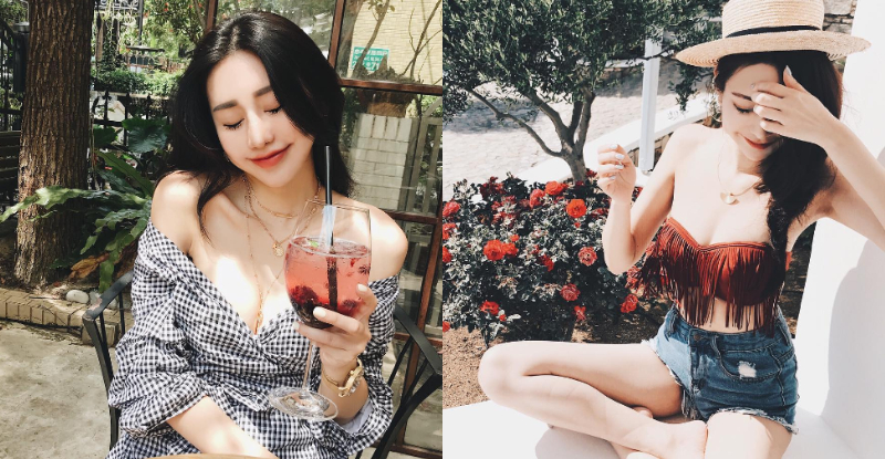 【BTC365币投】正妹衣服總是不穿好！領口低低露「白嫩美乳」　渾圓奶球差點掉出！
