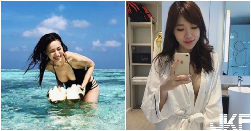 【BTC365币投】氣質女神「浮潛撿到大海螺」！彎腰的「傲人美乳畫面」，大小不輸給貝殼啊！