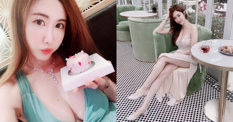 【BTC365币投】吃鮮奶油蛋糕啦！氣質長腿正妹「Dora妍希」低胸禮服秀「兩球白嫩圓乳」美味滿分！