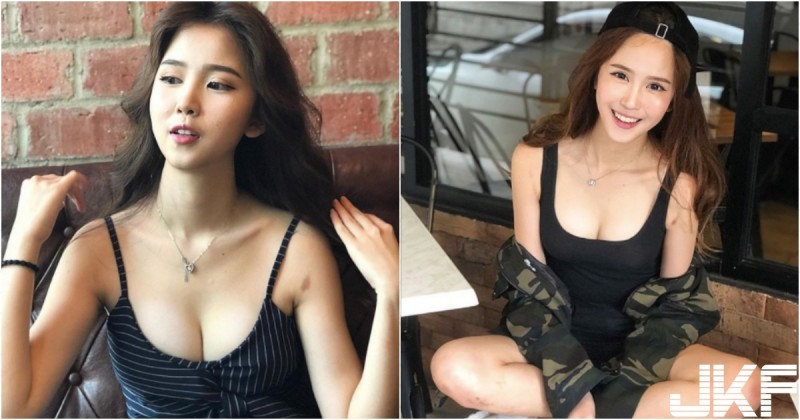 【BTC365币投】有溝！「甜美奶妹」低胸爆乳裝出遊！長髮一撥「雪白美乳」出來見客！