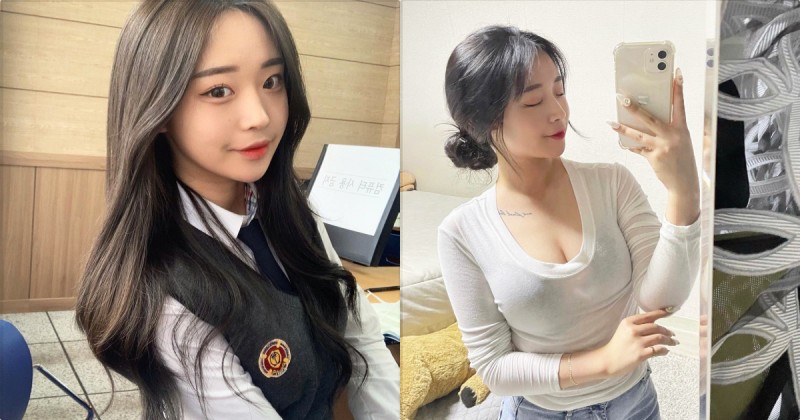 【BTC365币投】高校制服正妹「年紀輕輕發育好好」，自拍時的「豐滿曲線」太撩人！