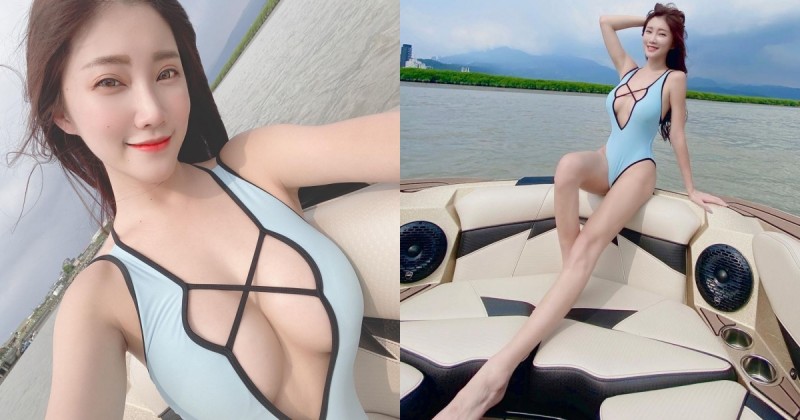 【BTC365币投】「爆乳泳裝正妹」關渡滑水超搶眼！中路挖空秀「雪白豪乳」辣翻～