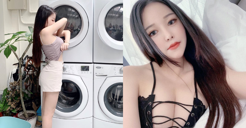 【BTC365币投】這件忘了洗！「巨乳正妹」洗衣店大膽脫衣　大份量奶球直接彈出！