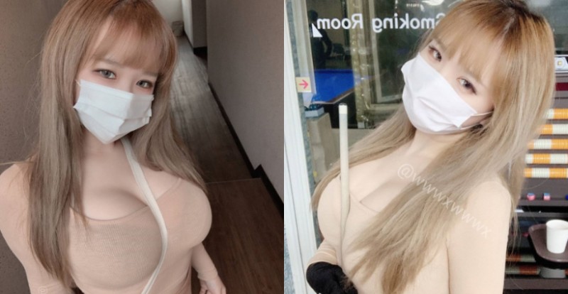 【BTC365币投】這個太呱張！「巨乳口罩妹」奶球掩埋斜背帶　網友：想一頭埋進去