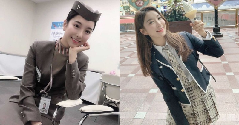 【BTC365币投】正妹空姐「高校制服照美翻」，「隱藏版的曲線」讓人好心動！