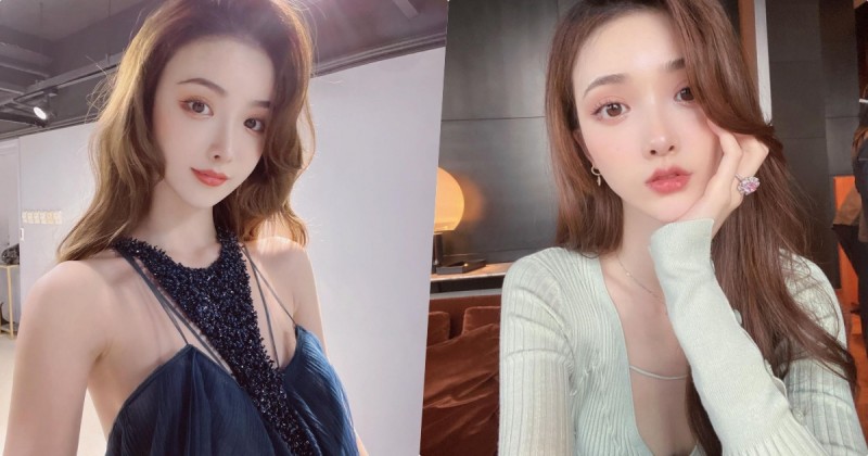【BTC365币投】172公分正妹「深藍禮服露出香肩」，「雪嫩白皙美肌」好撩人啊！