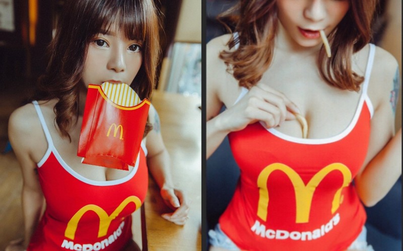【BTC365币投】麥當勞新吃法！爆乳健身妹容容自創「乳汁薯條」熱熱吃剛剛好　